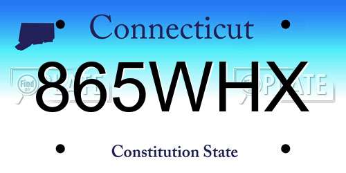 865WHX Connecticut License Plate