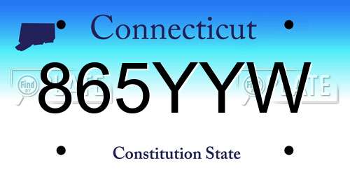 865YYW Connecticut License Plate