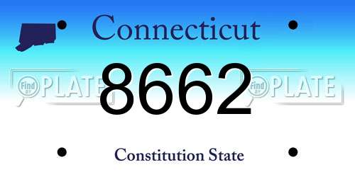 8662 Connecticut License Plate
