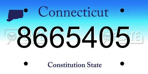 8665405 Connecticut License Plate