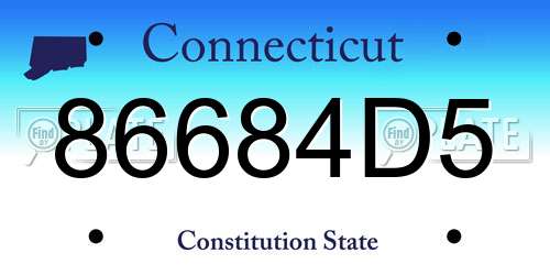 86684D5 Connecticut License Plate