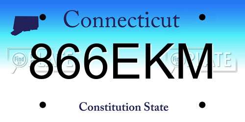 866EKM Connecticut License Plate