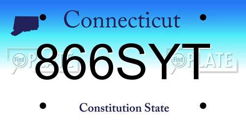 866SYT Connecticut License Plate