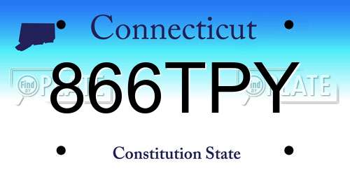 866TPY Connecticut License Plate