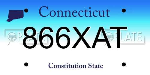 866XAT Connecticut License Plate