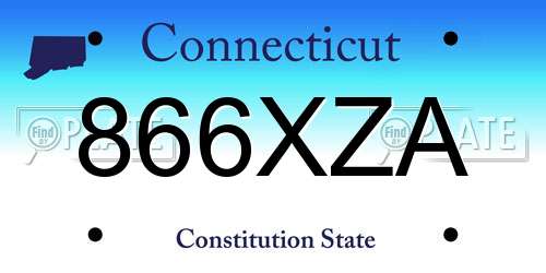 866XZA Connecticut License Plate