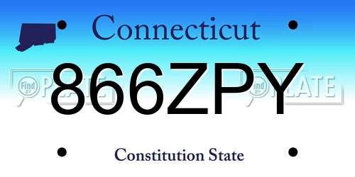 866ZPY Connecticut License Plate