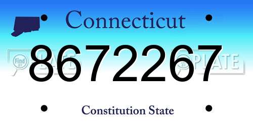 8672267 Connecticut License Plate