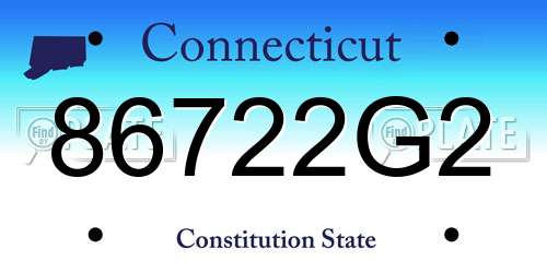 86722G2 Connecticut License Plate