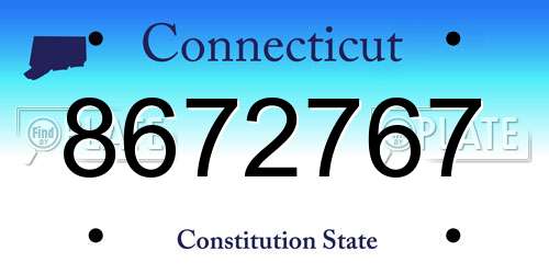 8672767 Connecticut License Plate