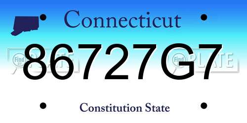 86727G7 Connecticut License Plate