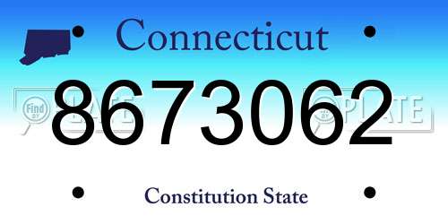 8673062 Connecticut License Plate