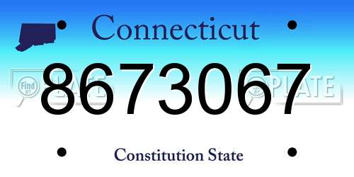 8673067 Connecticut License Plate