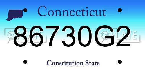 86730G2 Connecticut License Plate