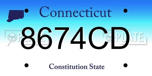 8674CD Connecticut License Plate