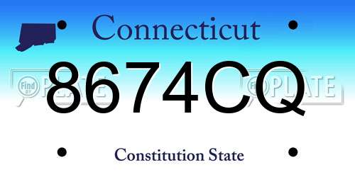 8674CQ Connecticut License Plate