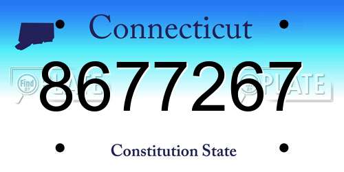 8677267 Connecticut License Plate