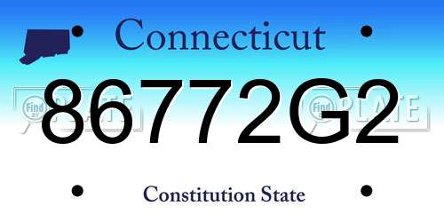 86772G2 Connecticut License Plate