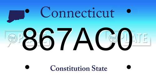 867AC0 Connecticut License Plate