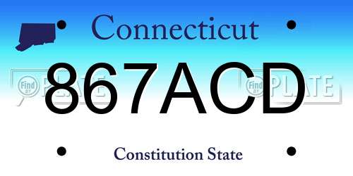 867ACD Connecticut License Plate