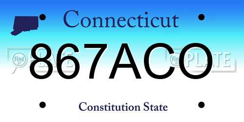 867ACO Connecticut License Plate