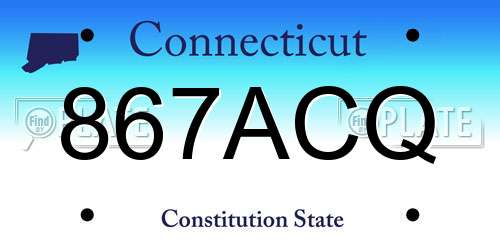 867ACQ Connecticut License Plate