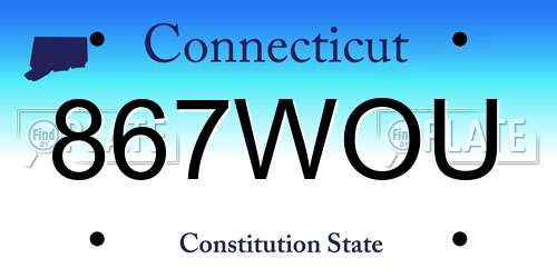 867WOU Connecticut License Plate