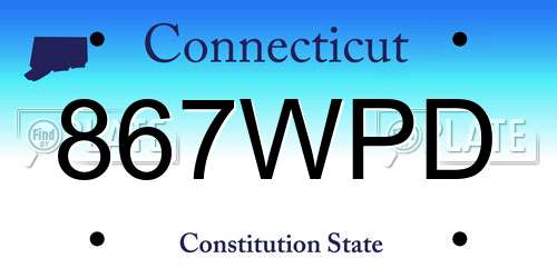 867WPD Connecticut License Plate