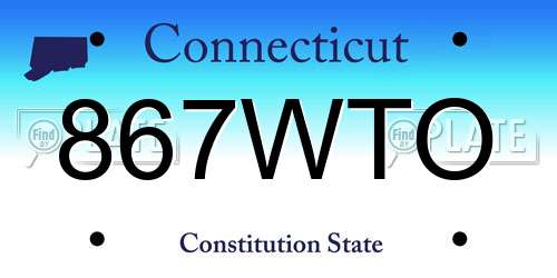 867WTO Connecticut License Plate