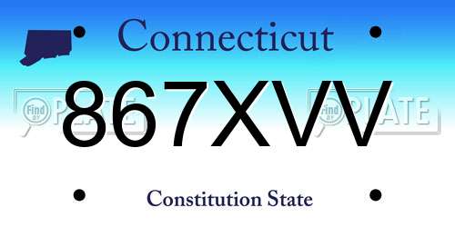 867XVV Connecticut License Plate