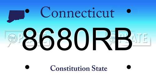 8680RB Connecticut License Plate