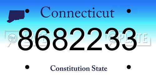 8682233 Connecticut License Plate