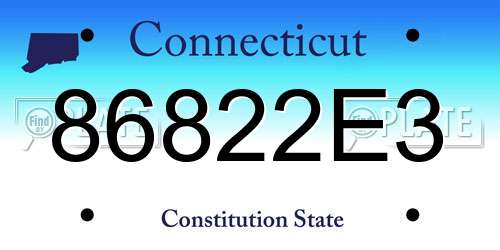 86822E3 Connecticut License Plate