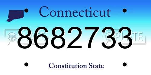 8682733 Connecticut License Plate