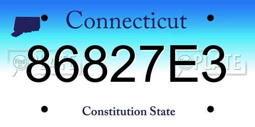 86827E3 Connecticut License Plate