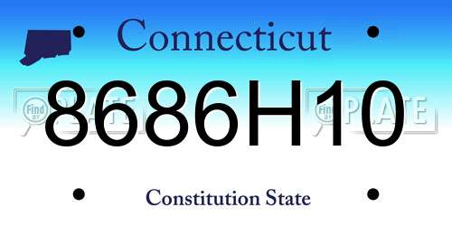 8686H10 Connecticut License Plate