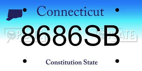 8686SB Connecticut License Plate