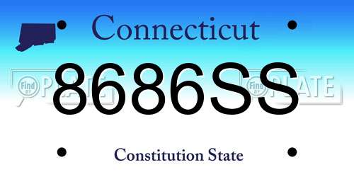 8686SS Connecticut License Plate