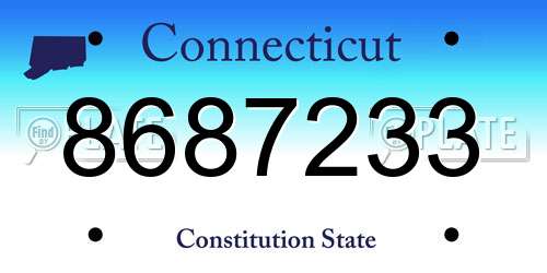 8687233 Connecticut License Plate