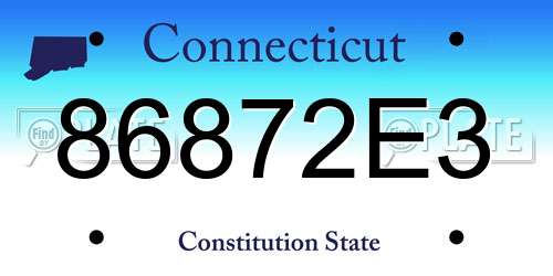 86872E3 Connecticut License Plate