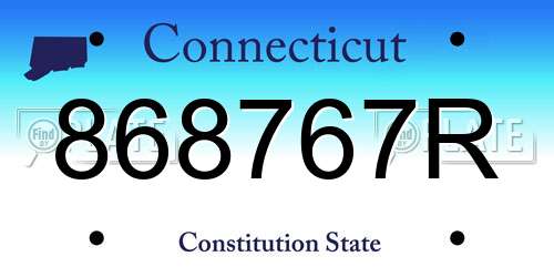 868767R Connecticut License Plate