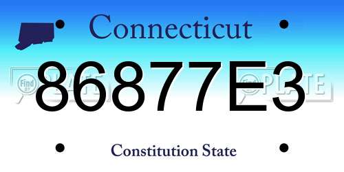 86877E3 Connecticut License Plate