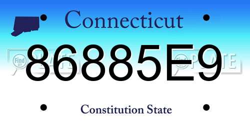 86885E9 Connecticut License Plate