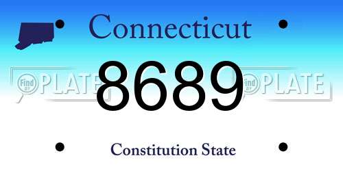 8689 Connecticut License Plate