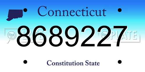 8689227 Connecticut License Plate