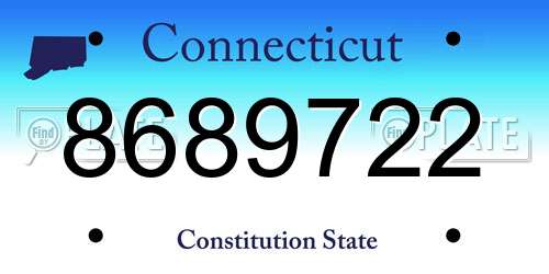 8689722 Connecticut License Plate