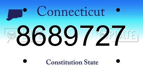 8689727 Connecticut License Plate