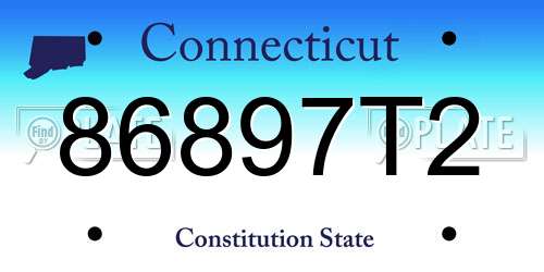 86897T2 Connecticut License Plate