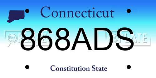 868ADS Connecticut License Plate