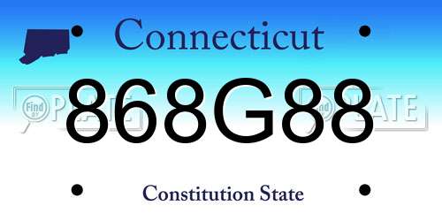 868G88 Connecticut License Plate